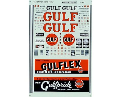 Microscale Industries HO Signs, Gulf Gas Station 1936-1963