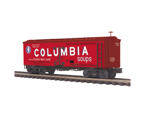 MTH Trains O 36' Wood Reefer, Columbia Soups #7502
