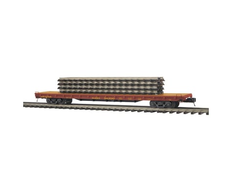 MTH Trains O 60' Flat w/4 ScaleTrax 10" Straights, ARR