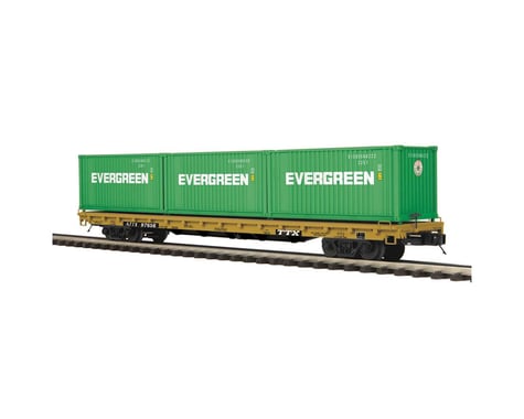 MTH Trains O 60' Flat w/3 20' Containers, TTX