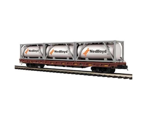 MTH Trains O 60' Flat w/3 Tank Containers, NS #101126