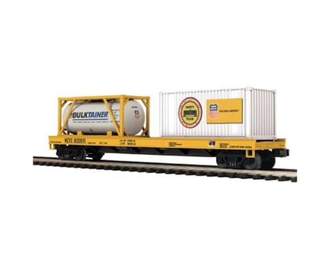 MTH Trains O Flat w/Tank Container & 20' Container,UP #800911