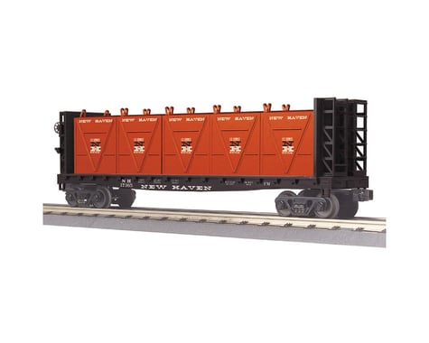 MTH Trains O-27 Flat w/ Bulkheads & LCL Containers, NH