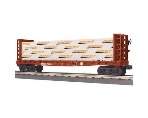 MTH Trains O-27 Bulkhead Flat w/Lumber Load, BNSF