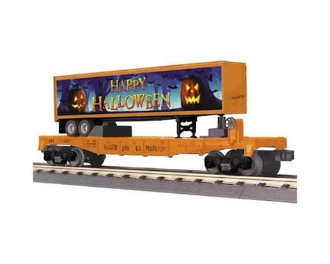 MTH Trains O-27 Flat w/40' Trailer, Halloween