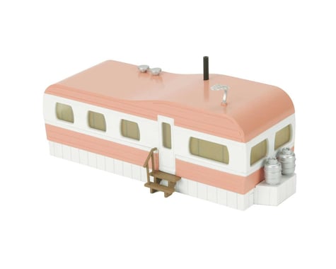 MTH Trains O Stainless Mobile Home, Salmon/White