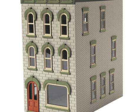 MTH Trains O 3-Story Town House #1, Light Gray