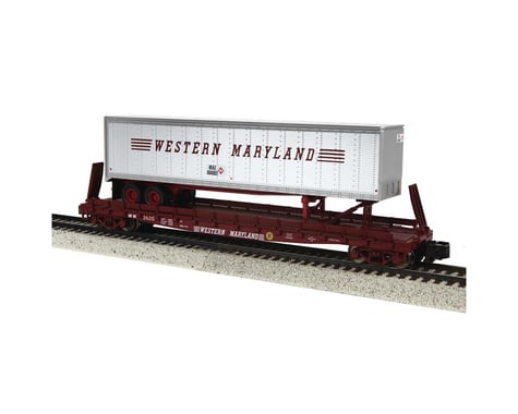 MTH Trains S Scale Flat w/48' Trailer, WM #2620