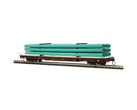 MTH Trains HO 60' Wood Deck Flat w/Pipe, CSX #603542