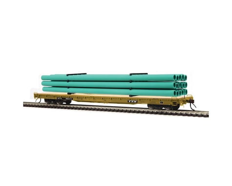 MTH Trains HO 60' Wood Deck Flat w/Pipe, TTX #HTTX 90371