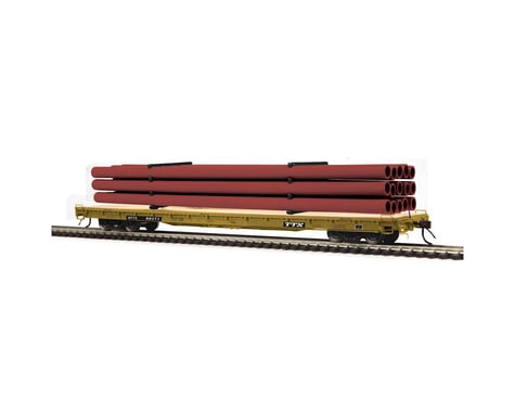 MTH Trains HO 60' Wood Deck Flat w/Pipe, TTX #HTTX 90280