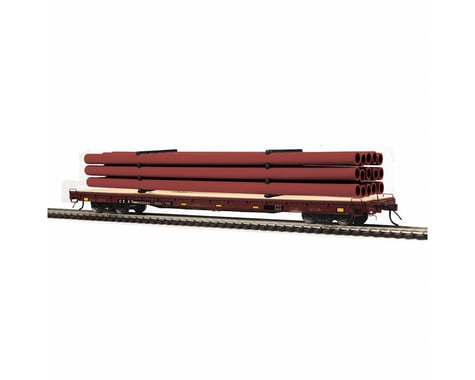 MTH Trains NYAHO 60' Wd Deck Flat/Pipe, CSX #603556