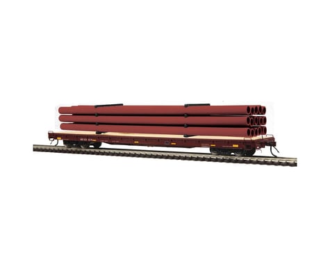 MTH Trains NYAHO 60' Wd Deck Flat/Pipe, NS #101170