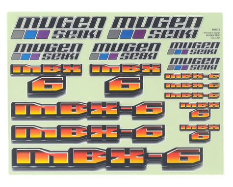 Mugen Seiki MBX6 Decal Sheet