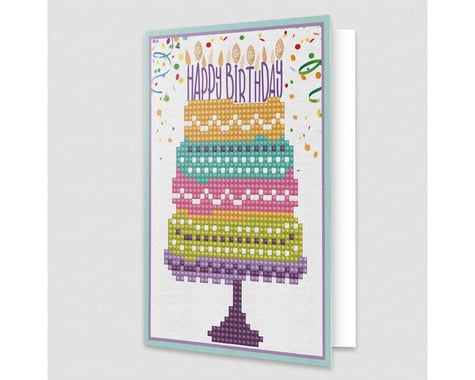 Needle Art World Happy Birthday Cake Card Diamond Dotz Art Kit