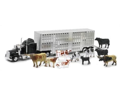 New Ray D/C Livestock Hauler W/Farm Animals