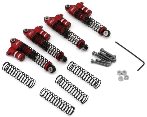 NEXX Racing FMS FCX24 Aluminum Oil-Filled Reservoir Shocks (Red) (4) (45mm)