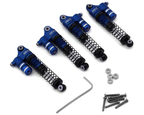 NEXX Racing SCX24 45mm Aluminum Oil-Filled Threaded Reservoir Shocks (Blue) (4)