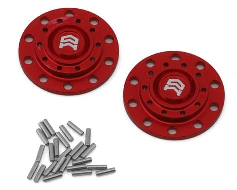 Orlandoo Hunter 32T01 6x4 Scania Front Wheel Metal Hub Trim Caps (Red) (2)