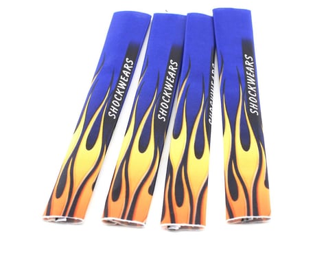 Outerwears Shockwares Flame Evolution Monster Truck Shock Covers (Blue) (4)