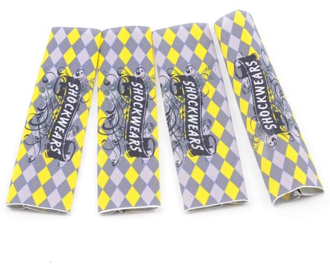 Outerwears Shockwares Argyle Evolution Big Bore Shock Covers (4) (Yellow)