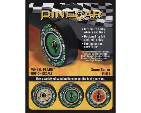 PineCar Wheel Flare, Green Snake