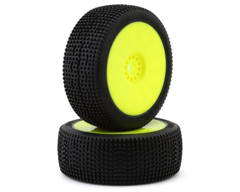 Pro-Motion Spitfire 1/8 Buggy Pre-Mount Tires (Yellow) (2) (Super Soft - Long Wear)