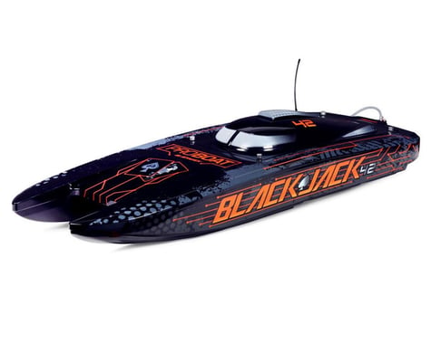 SCRATCH & DENT: Pro Boat Blackjack 42" 8S Brushless RTR Electric Catamaran (Black/Orange)