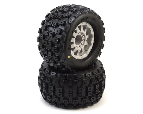 Pro-Line Badlands 3.8" Tire w/F-11 17mm 1/2" Offset MT Wheel (2) (Grey)