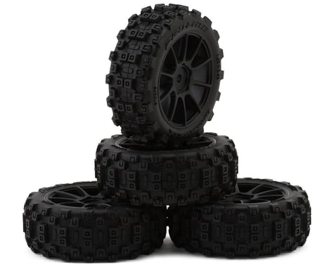 Pro-Line Badlands MX 1.9" Pre-Mounted Buggy Tire w/Mach-10 Wheel (Black) (4) (Medium)