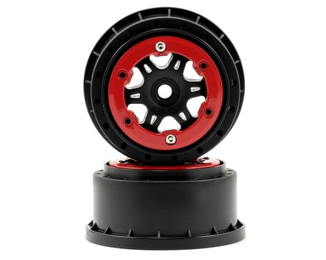 Pro-Line Split Six Bead-Loc Short Course Wheels (Red/Black) (2) (SC10 Rear) (Not