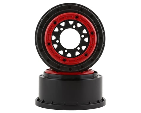 Pro-Line Raid Bead-Loc 2.2/3.0" Short Course Wheels (Red/Black) (2)