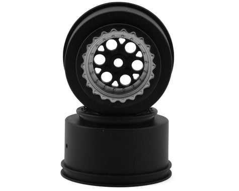 Pro-Line Showtime+ Mini Drag Rear Wheels (Black/Silver) (2)