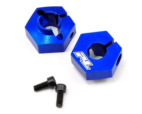Pro-Line Aluminum 12mm Rear Clamping Hex Wheel Adapter Set (Blue) (2)