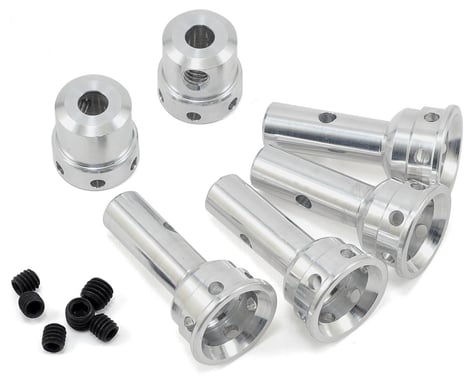 PSM Aluminum MBX7 Wheel Axle Set (Silver) (6)