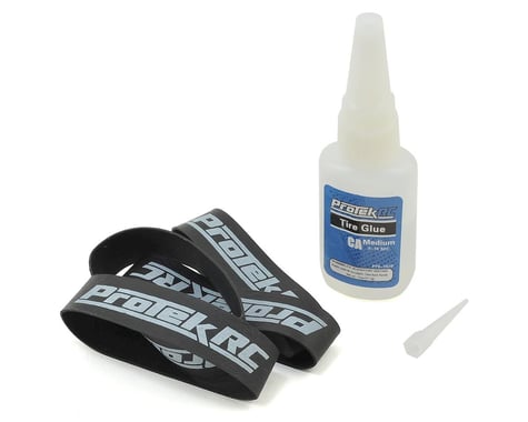 ProTek RC Medium CA Tire Glue & Tire Glue Band Combo w/Tip (0.75oz)