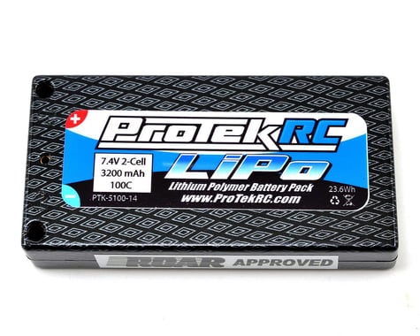 ProTek RC 2S "Supreme Power" Li-Poly 100C Hard Case Battery Pack w/4mm Bullets (7.4V/3200mAh)