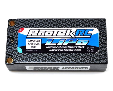 ProTek RC 2S "Supreme Power" Li-Poly 100C Hard Case Shorty Battery Pack w/5mm (7.4V/4700mAh)