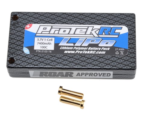 ProTek RC 1S 100C Hard Case LiPo Battery Pack (4mm) (3.7V/7400mAh)
