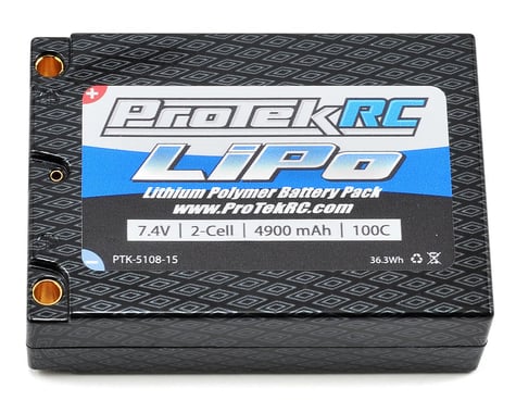 ProTek RC 2S 100C Hard Case Square LiPo Pack (5mm) (7.4V/4900mAh)