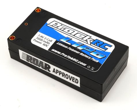 ProTek RC 2S "Supreme Power" Li-Poly 60C Shorty Battery Pack (7.4V/3800mAh) (ROAR Approved)