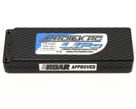 ProTek RC 2S "Supreme Power" Li-Poly 50C Hard Case Battery Pack (7.4V/5000mAh) (ROAR Approved)