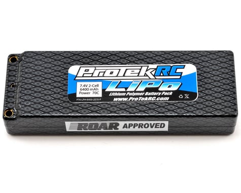 ProTek RC 2S "Supreme Power" Li-Poly 70C Hard Case Battery Pack (7.4V/6400mAh) (ROAR Approved)