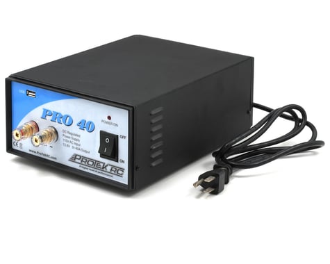 ProTek RC "Pro 40" Regulated DC Power Supply w/USB Charging Port (13.8V/40A/520W)