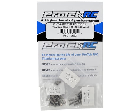 ProTek RC TLR 8IGHT-E 3.0 Titanium Screw Kit (26) (Lower)