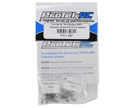 ProTek RC Hot Bodies D815 Titanium Screw Kit (31) (Lower)