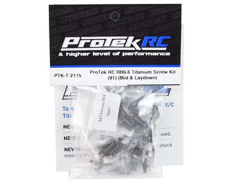 ProTek RC RB6.6 Titanium Screw Kit (91) (Mid & Laydown)