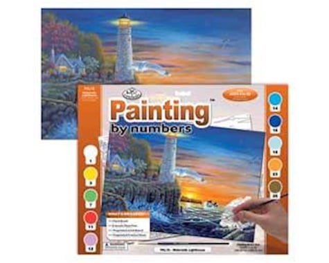 Royal Brush Manufacturing Painting By Numbers Adult Large Waterside Lighthouse