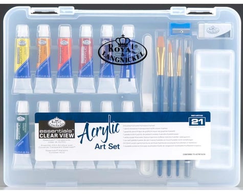 Royal Brush Manufacturing RSET-ART3103 Sm Clear View Acrylic Painting Set