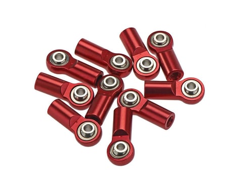 RC4WD Short Straight Alum Rod Ends M3/M4 Red (10)